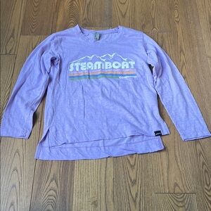 Purple Long Sleeve Tee with Graphic Design